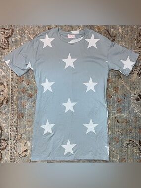 Pink Lily Light Blue Star Print Dress